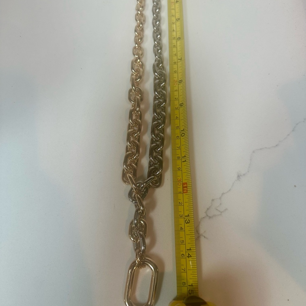 Chico chunky chain necklace in silver and gold colors - Picture 3 of 5